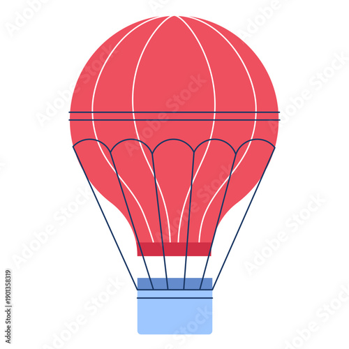 Winter hot air ballon flat