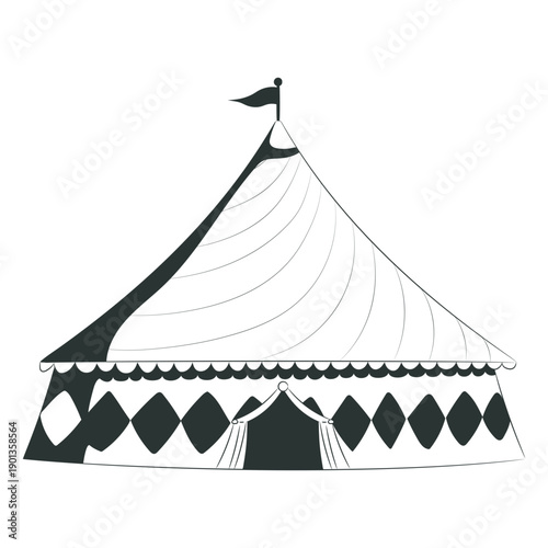 Triangle roof circus tent