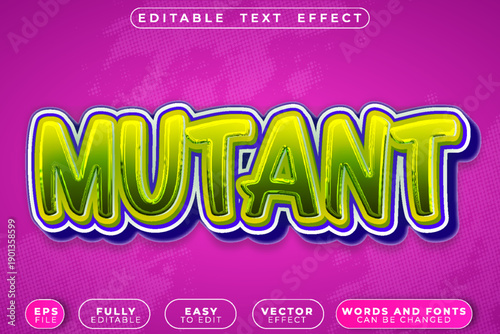Mutant Mutation Creature Monster Genetic Altered Vector Fully Editable Smart Object Text Effect