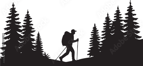 Hiking Adventure Silhouette Art