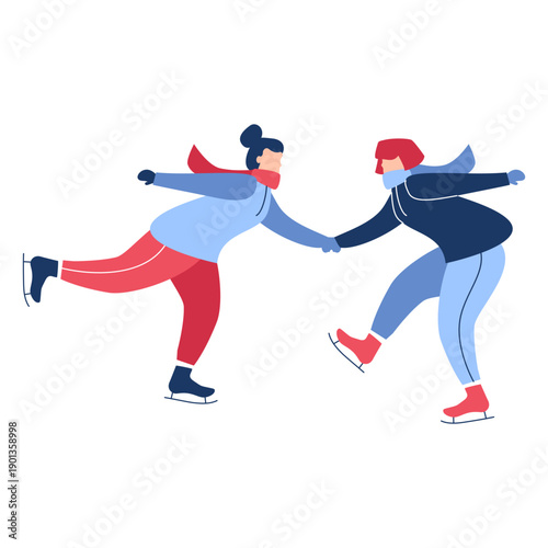 Winter women ice skates flat