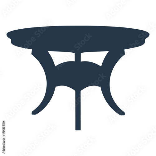 Round classic side table silhouette perspective