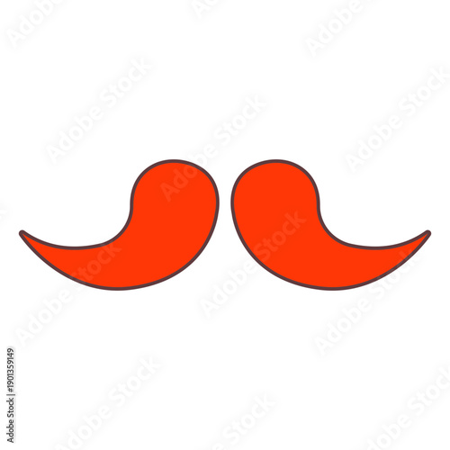 Red stroke mustache