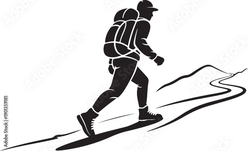 Hiking Adventure Silhouette Art