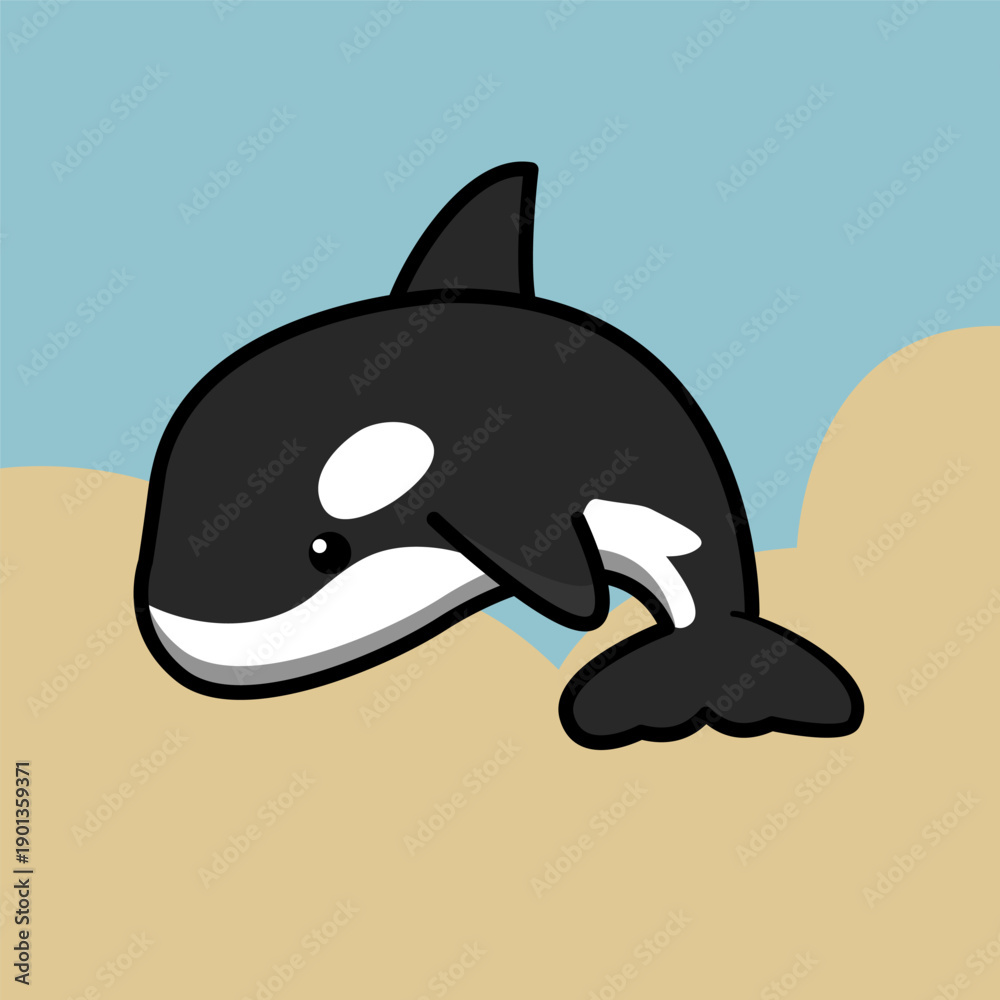 Naklejka premium cute killer whale orca
