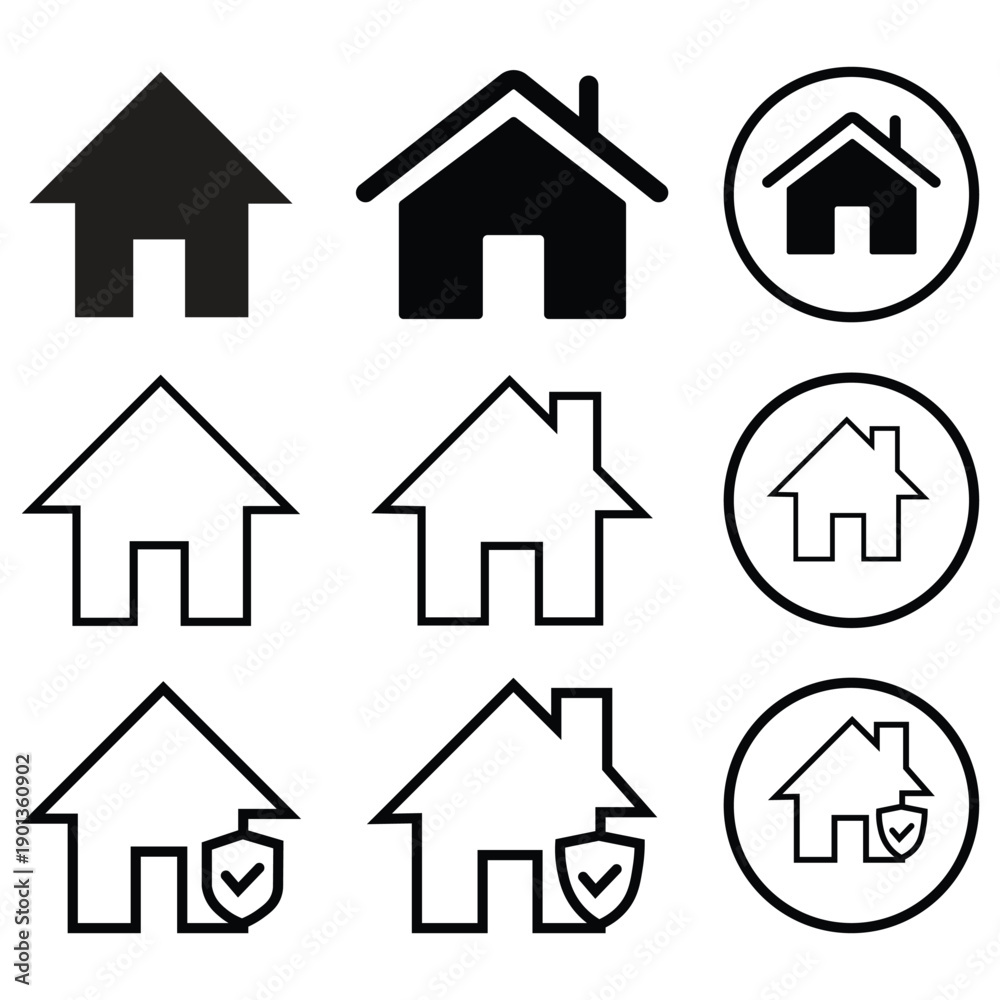 Obraz premium Home House and Real Estate Vector IconsHome House and Real Estate Vector Icons