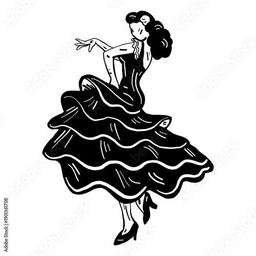 Woman flamenco dancer graphic