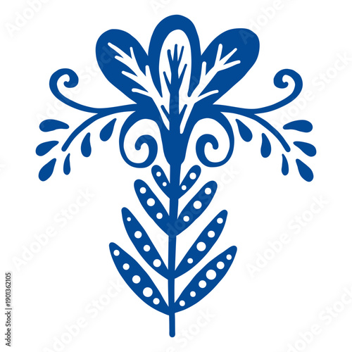 Ornamented floral folk element