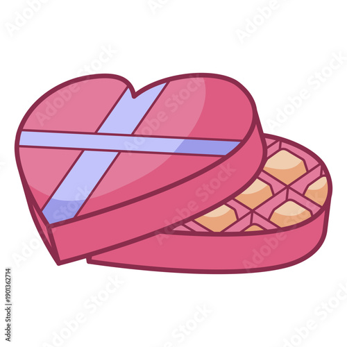 Colored valentine box chocolates