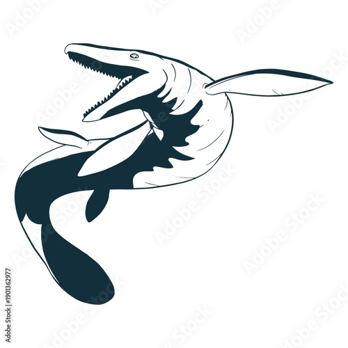 Drawn lizard mosasaur