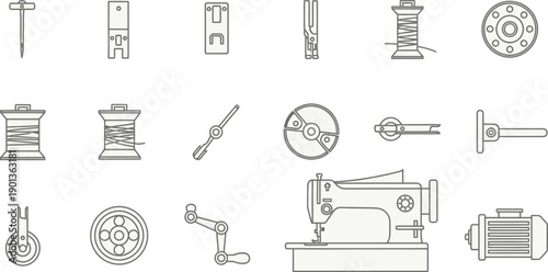 Sewing icons set vector illustration
