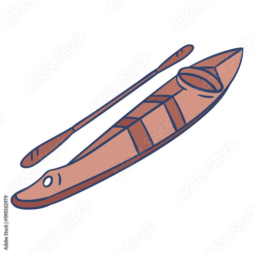 Arctic kayak illustration