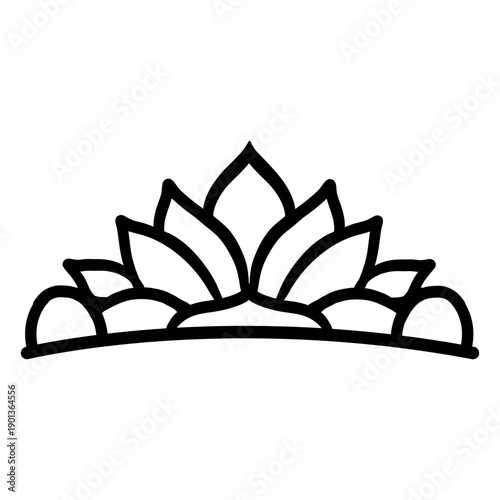 Quinceanera lotus tiara stroke