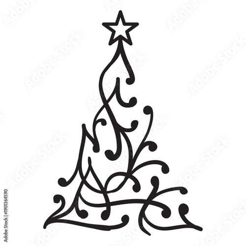 Fir star swirl curl lace flat