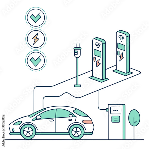 Electric vehicle smart charging prioritization system interface, efficient energy management.