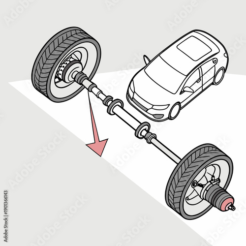 Clean vector concept of smart automotive adaptive suspension with AI, ensuring a smooth and responsive ride.