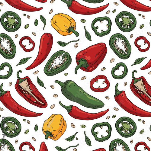 chili pepper vector set illustration on white background, chili pepper icon set.peppers slice on transparent background.