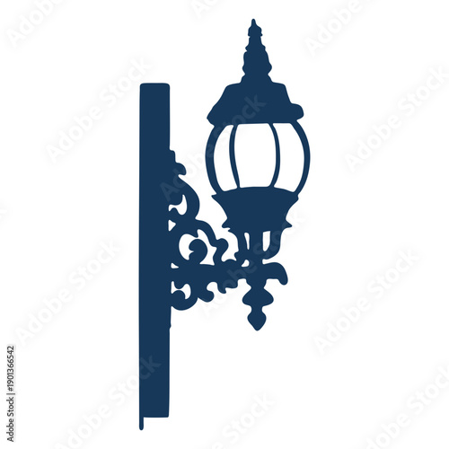 Vintage post lamp blue