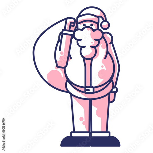 Santa carrying sack duotone