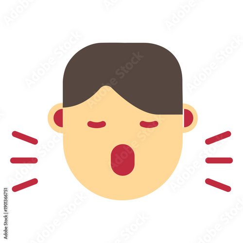 Boy yawning icon