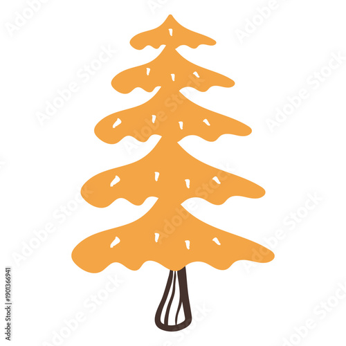 Autumn conifer tree cartoon