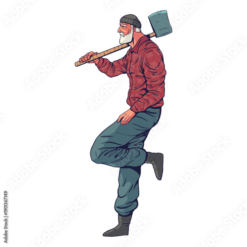 Relaxed lumberjack character