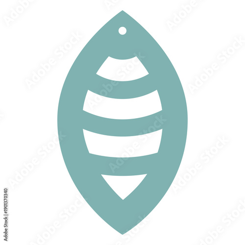 Leather earrings leaf green flat