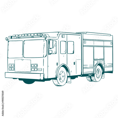 Fire engine truck illustration