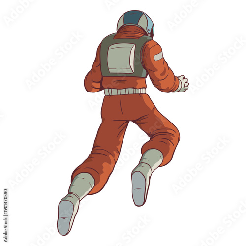 Float astronaut behind colored