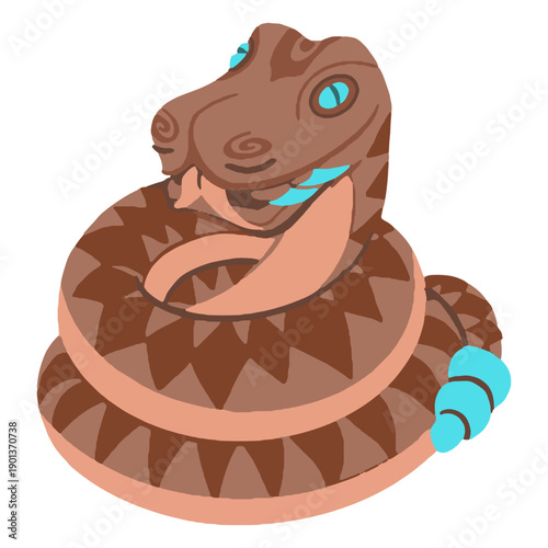Aztec rattlesnake isometric