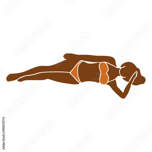 Beach woman hand on forehead