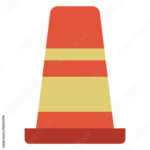 Cone street marker colorful icon