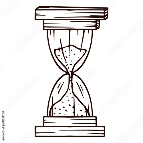 Old hourglass hand drawn