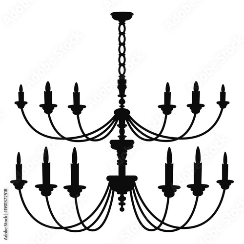 Chandelier simple two rows