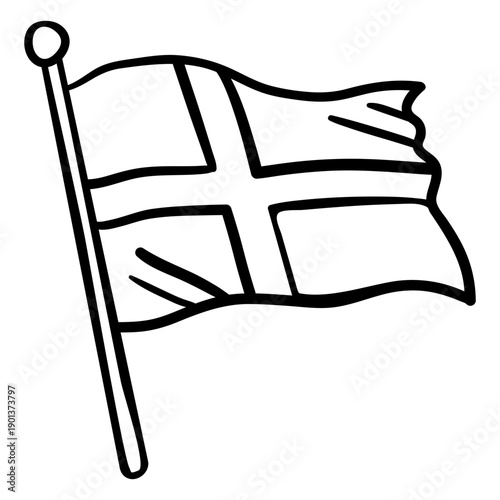 Waving flag denmark stroke