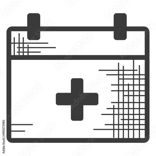 Hospital calender black and ahite icon