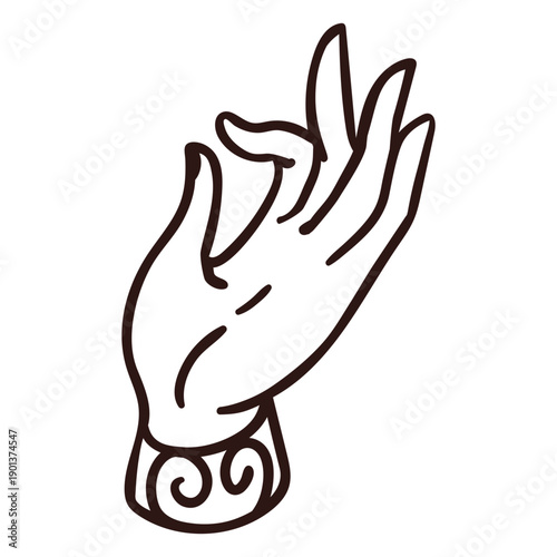 Mudra hand gesture stroke