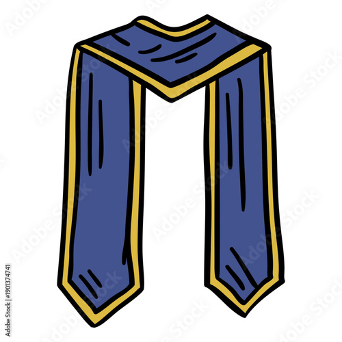 Graduation scarf hand drawn
