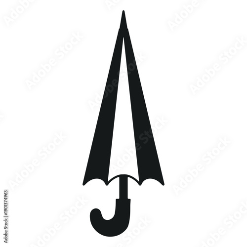 Closed umbrella black and white