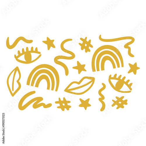 Golden makeup pattern