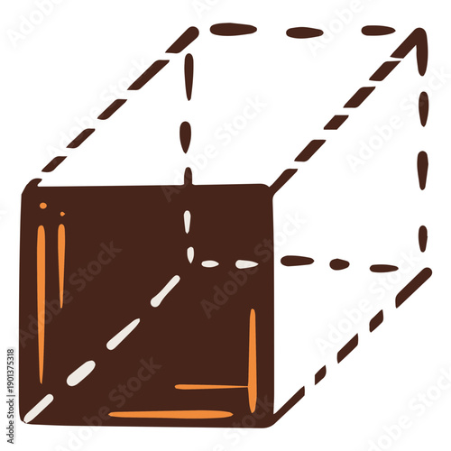 Cube perspective illustration