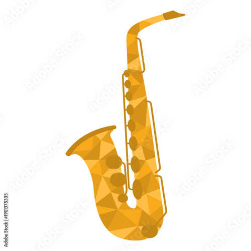 Low poly saxophone colored