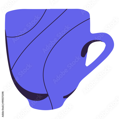 Purple coffee mug hand drawn