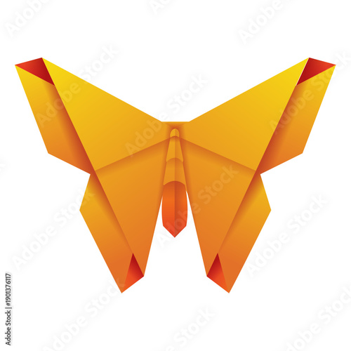 Origami moth yellow illustration