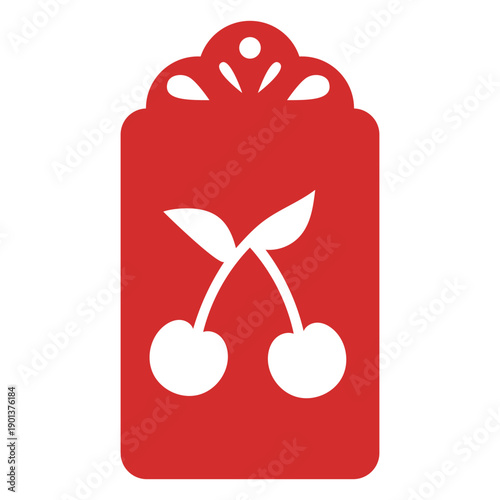 Cherry papercut tag