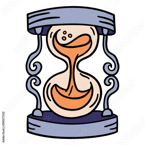 Magic hourglass hand drawn