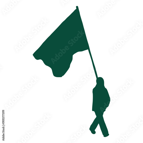 Flag flag bearer silhouette