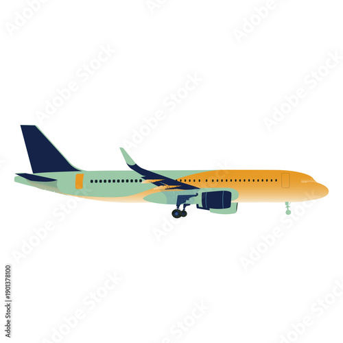 Green yellow gradient airplane profile