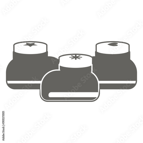 Small bottle containers grey icon