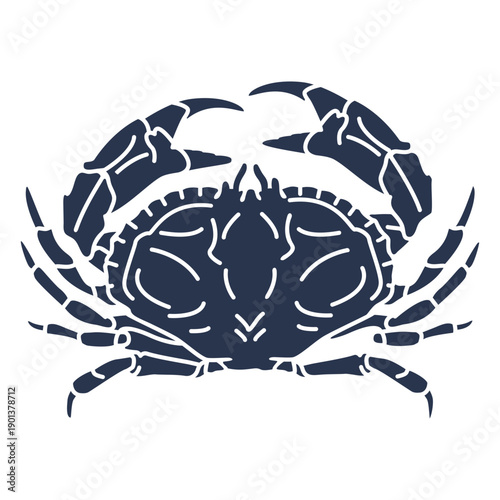 Crab silhouette ocean animal